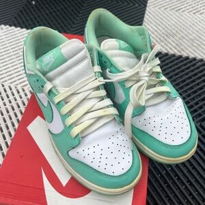 Nike Dunk Mint Green and White Low-Top Sneakers